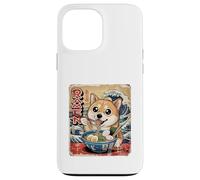 Kawaii Dog Graphic Tee Divertente Cane Mangiare Ramen Anime Giapponese Custodia per iPhone 13 Pro Max