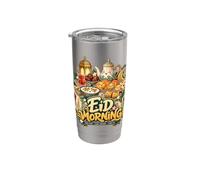 Kawaii Eid Breakfast Table Mubarak Islamic Holiday Festival Bicchiere termico in acciaio inox doppia parete