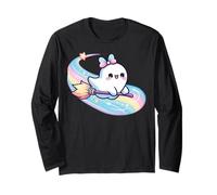 Kawaii Fantasma Fiocco Civetta Goth Pastello Anime Strega Maglia a Manica