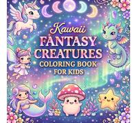 Kawaii Fantasy Creatures Coloring Book for Kids: Cute & Easy Unicorns, Dragons, Mermaids, Yeti and More | Simple Magical Coloring Pages for Ages 4-8