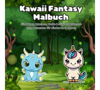 Kawaii Fantasy Malbuch für Kinder ab 3 Jahren: Süße Drachen, Einhörner & Trolle zum Ausmalen | 8,5 x 8,5 Zoll: 30 niedliche Fantasy-Motive im ... für Kinder | Quadratisches Format 8,5x8,5