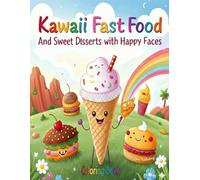 Kawaii Fast Food And Sweet Disserts with Happy Faces: A Cute Coloring Book for Kids with Happy Burgers, Ice Cream, Donuts, and More