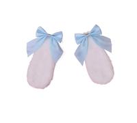 Kawaii - Fermaglio per capelli da donna e ragazza, con grazioso coniglietto in peluche, con orecchie a forma di coniglietto, color caramella, con fiocco, accessorio per capelli per cosplay (celeste)