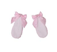 Kawaii - Fermaglio per capelli da donna e ragazza, con grazioso coniglietto in peluche, con orecchie a forma di coniglietto, color caramella, con fiocco, accessorio per capelli per cosplay (rosa