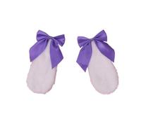 Kawaii - Fermaglio per capelli da donna e ragazza, con grazioso coniglietto in peluche, con orecchie a forma di coniglietto, color caramella, con fiocco, accessorio per capelli per cosplay (viola)