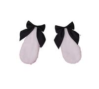 Kawaii - Fermaglio per capelli da donna e ragazza, grazioso coniglietto in peluche, con orecchie a goccia, fiocco color caramella, accessorio per capelli per cosplay e cosplay (nero)