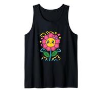 Kawaii Fiore con Fiocco Rosa - Simpatico Neon Pastello Floreale Design Canotta