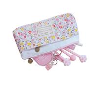 Kawaii Floreale Fiore Tela Doppia Cerniera Matita Astucci Portatile di Stoccaggio Penna Borsa Studente Cancelleria Scuola Forn