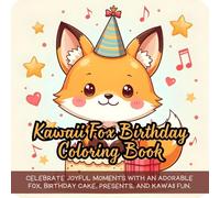 Kawaii Fox Birthday Coloring Book: cute fox coloring book for kids, kawaii fox coloring book for girls, birthday party coloring book for toddlers, ... for girls, gift box coloring book for boys