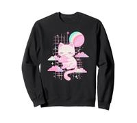 Kawaii Fragola Latte Gatto Nuvole Pastello Sogno Luna Felpa