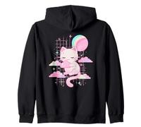 Kawaii Fragola Latte Gatto Nuvole Pastello Sogno Luna Felpa con Cappuccio