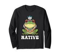 Kawaii Frog Native American Maglia a Manica