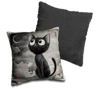 Kawaii gadget. Cuscini per divano gatti Jiji in stile anime. Federe cuscini divano 45x45 con imbottitura inclusa. Tessuto velluto. Regalo donna. Regali san valentino. Decorazioni casa. Gatto nero