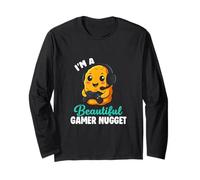 Kawaii Gamer Chicken Nugget Cute Gaming Food Lover Graphic Maglia a Manica