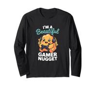 Kawaii Gamer Chicken Nugget Cute Gaming Food Lover Graphic Maglia a Manica