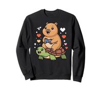 Kawaii Gaming Animal Graphic Turtle Cute Capybara Gamer Felpa