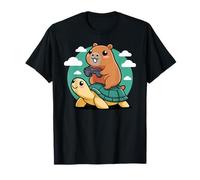 Kawaii Gaming Animal Graphic Turtle Cute Capybara Gamer Maglietta