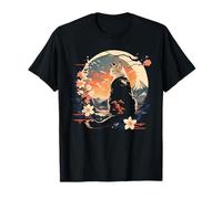 Kawaii Gatto Anime Giapponese retrò Uomini Donne Bambini Divertente Gatto Maglietta