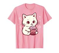 Kawaii Gatto Boba Giapponese Carino estetica Anime Ragazze Adolescenti Maglietta