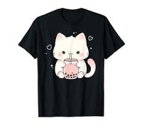 Kawaii Gatto Boba Giapponese Carino estetica Anime Ragazze Adolescenti Maglietta