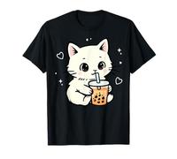 Kawaii Gatto Boba Giapponese Carino estetica Anime Ragazze Adolescenti Maglietta