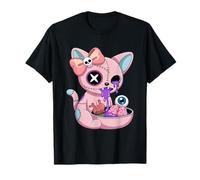 Kawaii Gatto Gotico Pastello Mangia Ramen Noodles Witchy Anime Maglietta