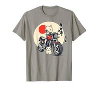 Kawaii gatto sulla moto Giappone Sol Levante Maglietta