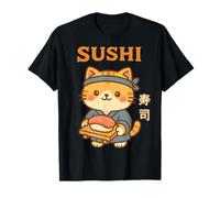 Kawaii Gatto Sushi Carino Stile Giapponese Anime Bambini Adolescenti Ragazze Maglietta