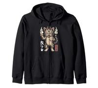 Kawaii Gatto Tre Occhi Giapponese Demone Anime Creatura Felpa con Cappuccio