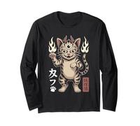 Kawaii Gatto Tre Occhi Giapponese Demone Anime Creatura Maglia a Manica