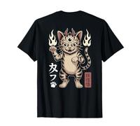 Kawaii Gatto Tre Occhi Giapponese Demone Anime Creatura Maglietta