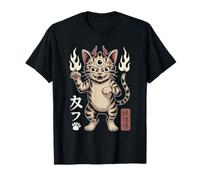 Kawaii Gatto Tre Occhi Giapponese Demone Anime Creatura Maglietta