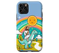 Kawaii Gesù Cavalcando T-Rex Dinosauro Meme Carino Dino Believer Custodia per iPhone 11 Pro