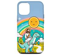 Kawaii Gesù Cavalcando T-Rex Dinosauro Meme Carino Dino Believer Custodia per iPhone 12/12 Pro