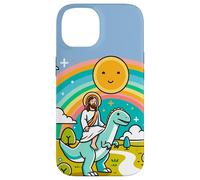 Kawaii Gesù Cavalcando T-Rex Dinosauro Meme Carino Dino Believer Custodia per iPhone 14