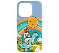 Kawaii Gesù Cavalcando T-Rex Dinosauro Meme Carino Dino Believer Custodia per iPhone 14 Pro