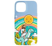 Kawaii Gesù Cavalcando T-Rex Dinosauro Meme Carino Dino Believer Custodia per iPhone 15