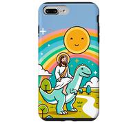 Kawaii Gesù Cavalcando T-Rex Dinosauro Meme Carino Dino Believer Custodia per iPhone 7 Plus/8 Plus