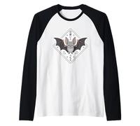 Kawaii Giapponese Bat - Spettrale Carino Halloween Chibi Maglia con Maniche Raglan
