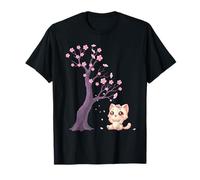 Kawaii giapponese Cherry Blossom Anime Cats Sakura Cat Proprietario Maglietta
