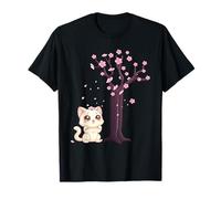 Kawaii giapponese Cherry Blossom Anime Cats Sakura Cat Proprietario Maglietta