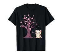 Kawaii giapponese Cherry Blossom Anime Cats Sakura Cat Proprietario Maglietta