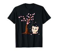 Kawaii giapponese Cherry Blossom Anime Cats Sakura Cat Proprietario Maglietta