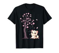 Kawaii giapponese Cherry Blossom Anime Cats Sakura Cat Proprietario Maglietta