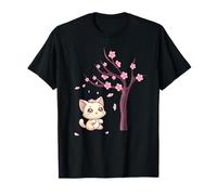 Kawaii giapponese Cherry Blossom Anime Cats Sakura Cat Proprietario Maglietta