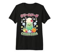 Kawaii Giapponese Crema Soda Melone Soda Retro Cafe Estetica Maglietta Premium