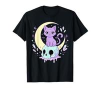 Kawaii Goth Cat Skull Anime Manga Horror Raccapricciante Pastel Goth Maglietta
