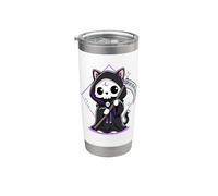 Kawaii Grim Reaper Gatto Teschio Pastello Goth Chibi Animale Bicchiere termico in acciaio inox doppia parete