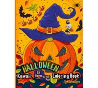 Kawaii Halloween Coloring Book: Release Your Creativity with Easy Bold Line Art 53 Pages Ideal for Kids Teens and Adults