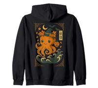Kawaii Halloween Yokai Polpo Zucca Strega Felpa con Cappuccio
